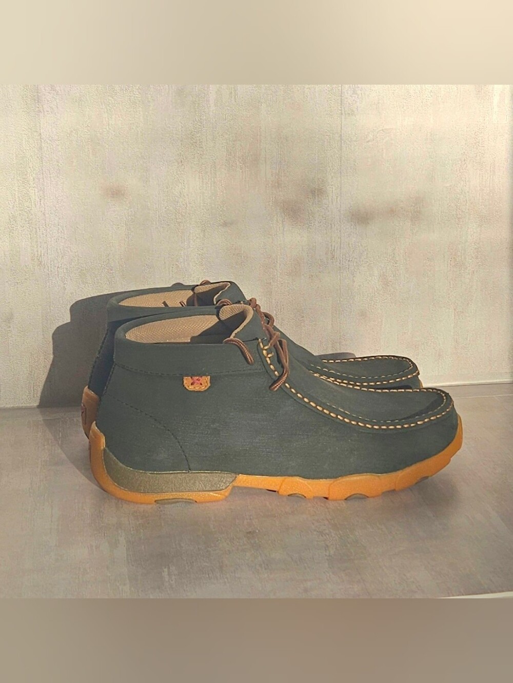 Twisted X Men’s Driving Mocs Leather Ankle Boots Charcoal Grey - 10 Wide - Picture 14 of 16